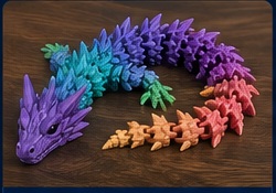 Colorful articulated dragon 3D print concept