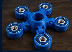 Blue multi-arm fidget spinner 3D print concept