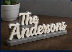 Personalized Anderson family name sign 3D print concept